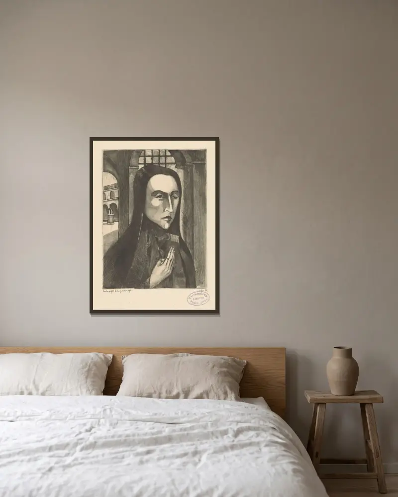 Korsische Frau von Lodewijk Schelfhout gerahmt an einer Wand