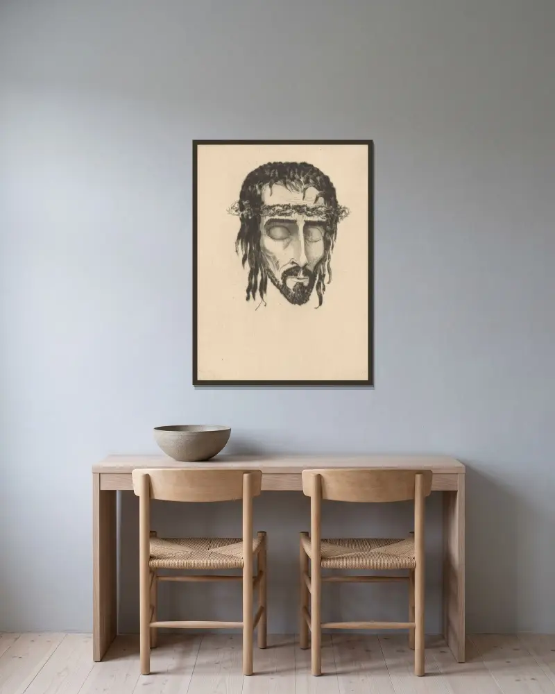 Haupt Christi, 1928 von Lodewijk Schelfhout gerahmt an einer Wand