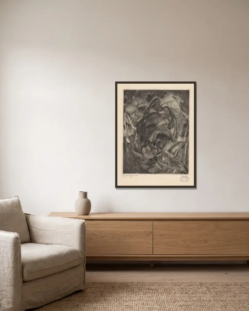 Der Baum von Lodewijk Schelfhout gerahmt an einer Wand