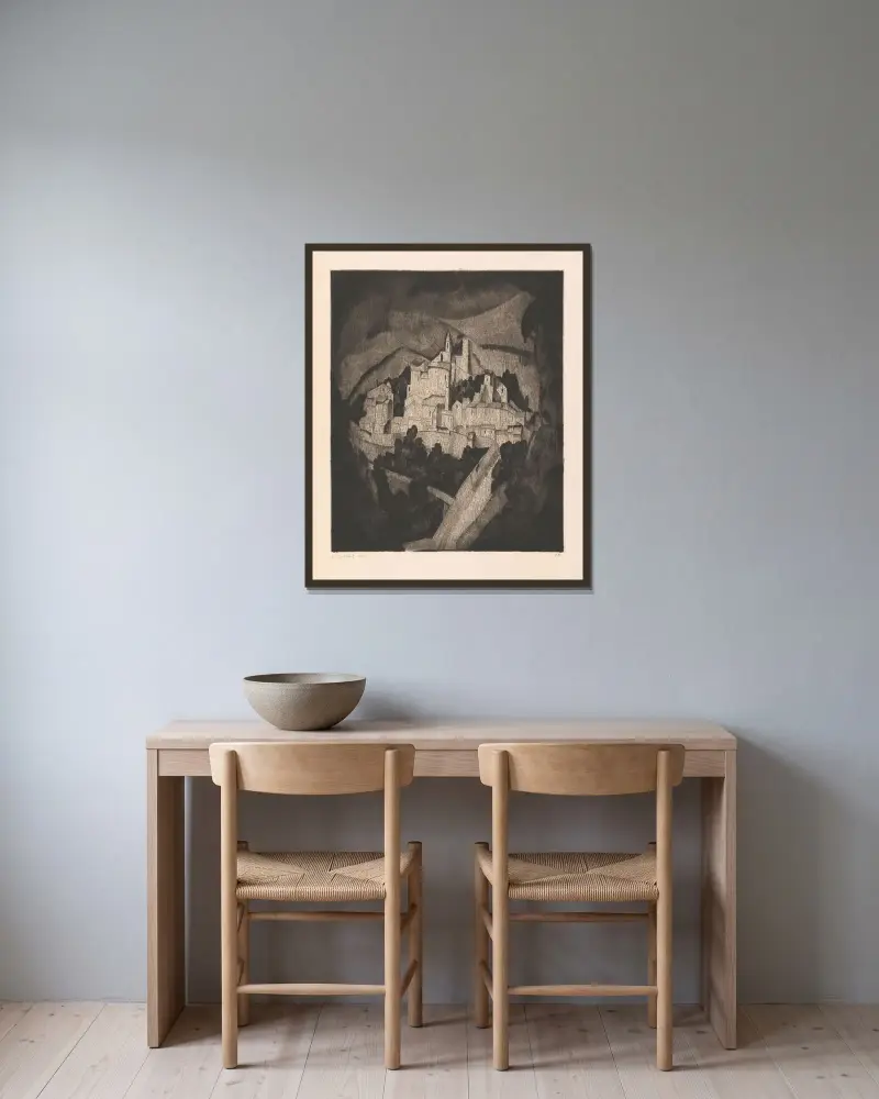 Les Angles I von Lodewijk Schelfhout gerahmt an einer Wand