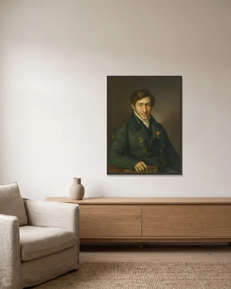 Portrait of Don Francisco De Paula of Bourbon, Infante of Spain av Vicente López Portaña inramad på en vägg