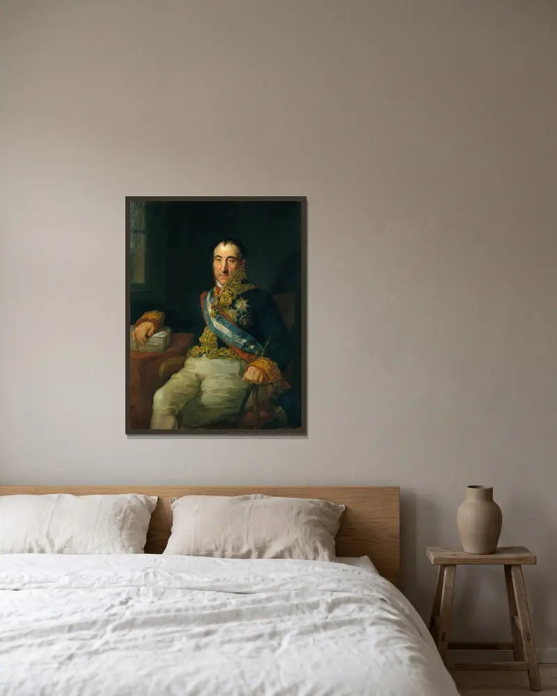Portrait of the Marquis of Labrador, Spanish Ambassador to the Congress of Vienna of 1815 av Vicente López Portaña inramad på en vägg