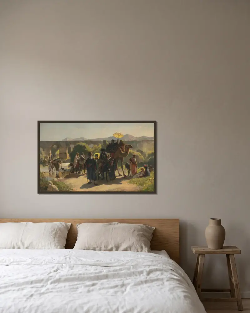 En pilgrimsfärd till Jordan (vid den grekiska påsken) av Edwin Lord Weeks inramad på en vägg