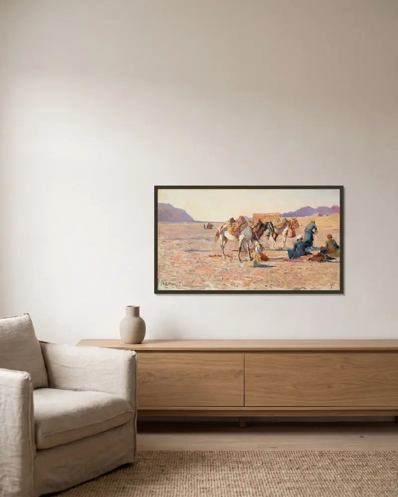 In der Nähe von Ispahan von Edwin Lord Weeks gerahmt an einer Wand