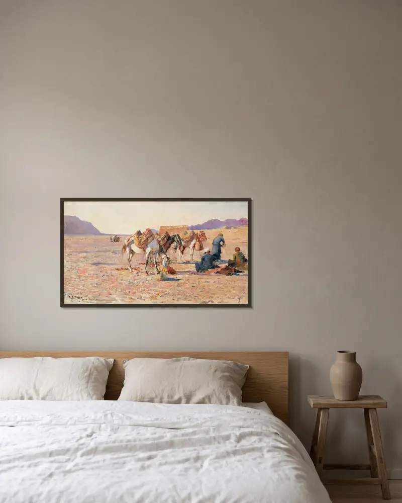 In der Nähe von Ispahan von Edwin Lord Weeks gerahmt an einer Wand