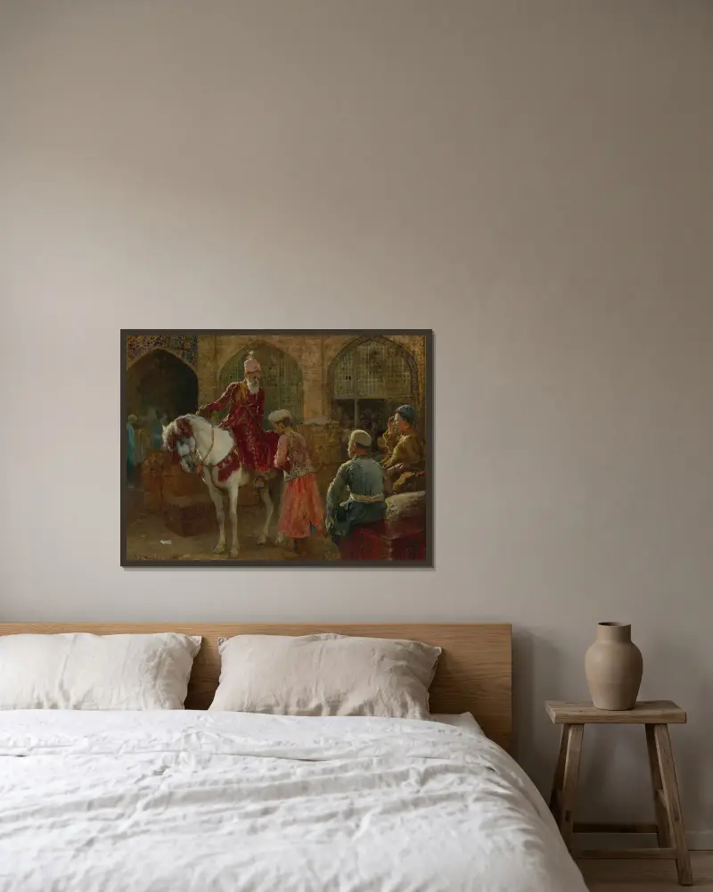 Der Großwesir von Edwin Lord Weeks gerahmt an einer Wand