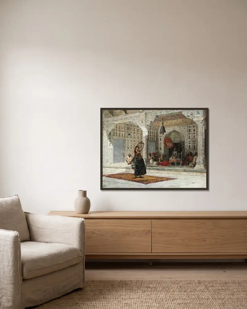Der Nautch von Edwin Lord Weeks gerahmt an einer Wand