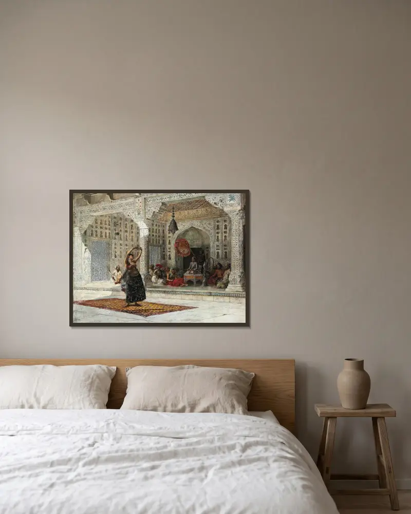 Der Nautch von Edwin Lord Weeks gerahmt an einer Wand