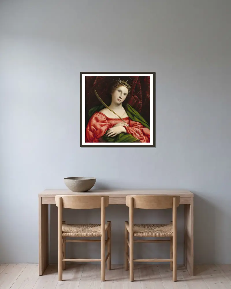 Svatá Kateřina, Lorenzo Lotto v rámu na stěně
