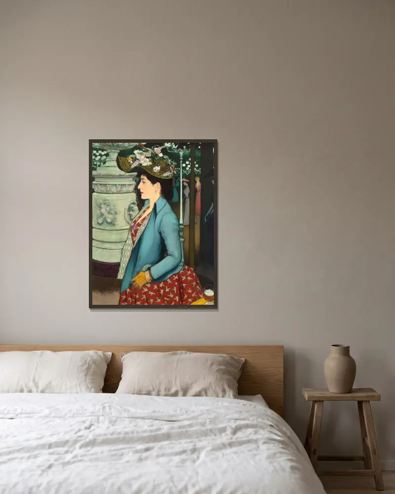 An Elegant Woman at the Élysée Montmartre av Louis Anquetin inramad på en vägg