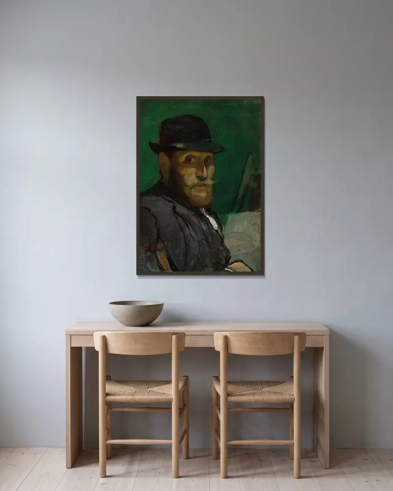 Selbstporträt an der Staffelei von Louis Anquetin gerahmt an einer Wand