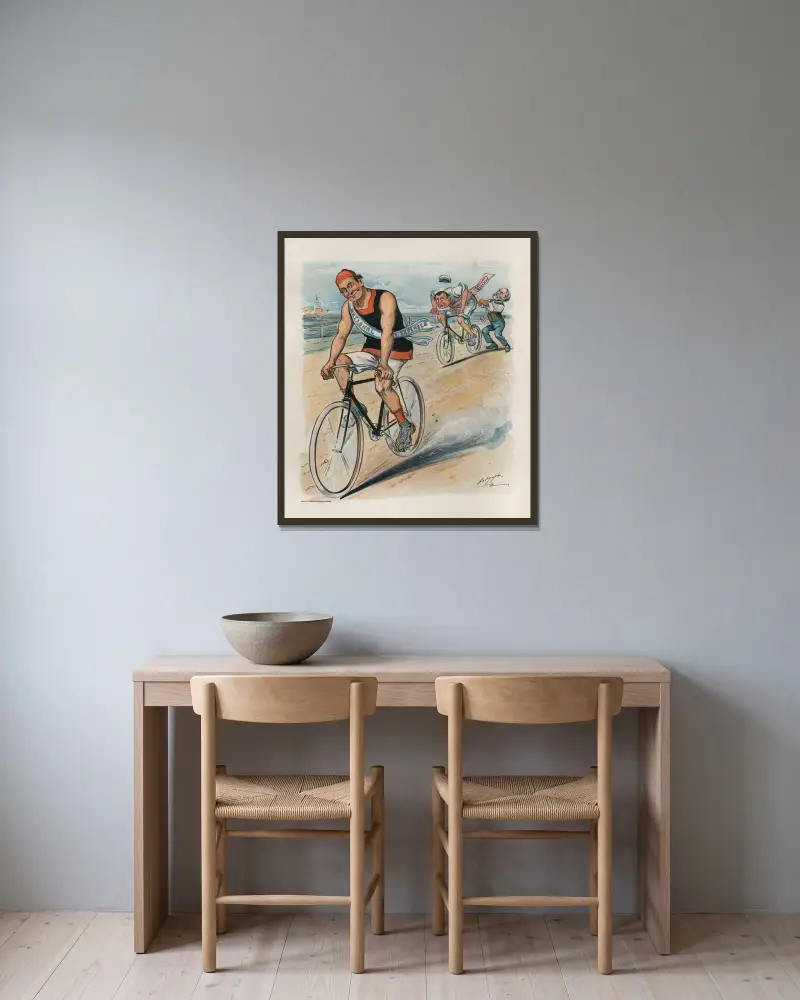 Ein Handicap nötig von Louis Dalrymple gerahmt an einer Wand