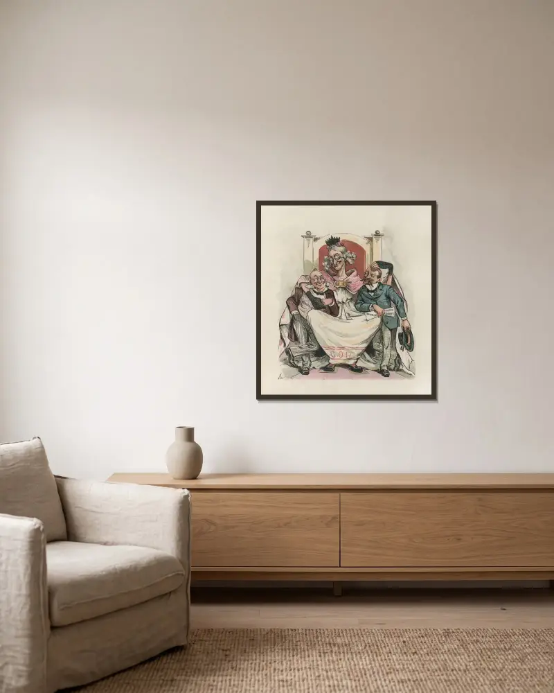 Eine glückliche Familie von Louis Dalrymple gerahmt an einer Wand