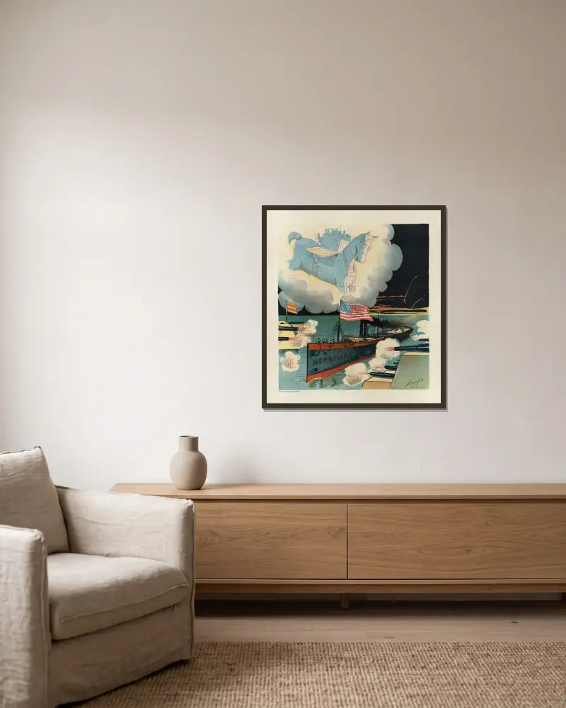 Eine Rosskastanie von Louis Dalrymple gerahmt an einer Wand