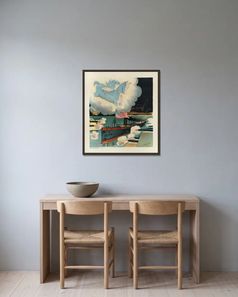 Eine Rosskastanie von Louis Dalrymple gerahmt an einer Wand