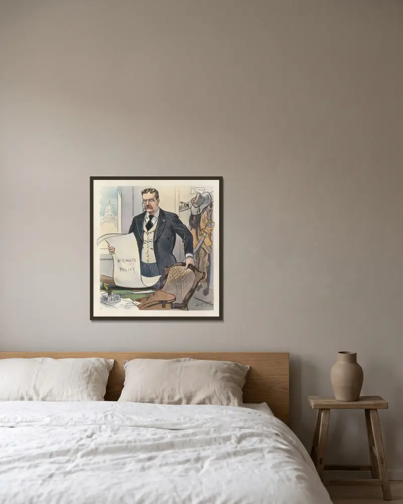 Eine neue Uniform und neue Verantwortlichkeiten von Louis Dalrymple gerahmt an einer Wand
