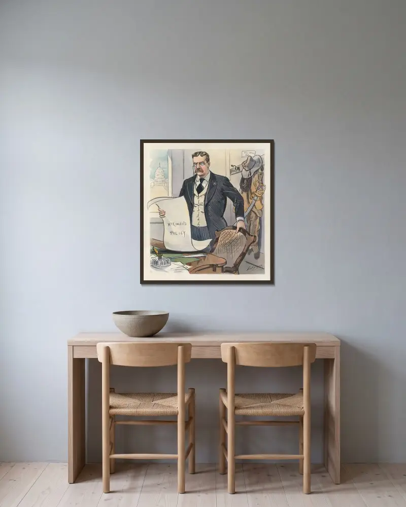 Eine neue Uniform und neue Verantwortlichkeiten von Louis Dalrymple gerahmt an einer Wand