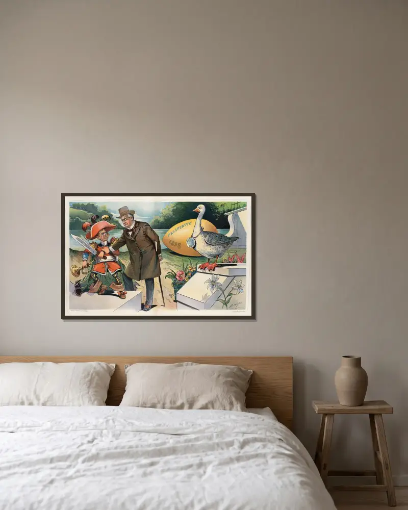 Eine Osterpredigt von Louis Dalrymple gerahmt an einer Wand