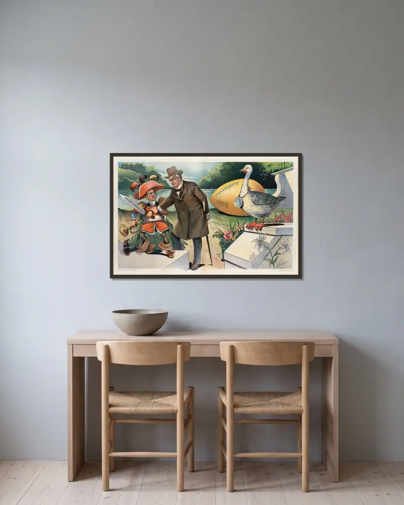 Eine Osterpredigt von Louis Dalrymple gerahmt an einer Wand