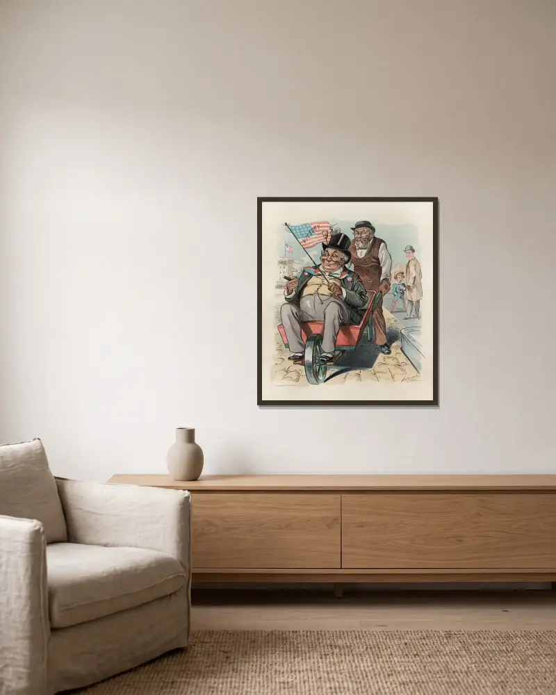 Ein Echo der Wahl von Louis Dalrymple gerahmt an einer Wand