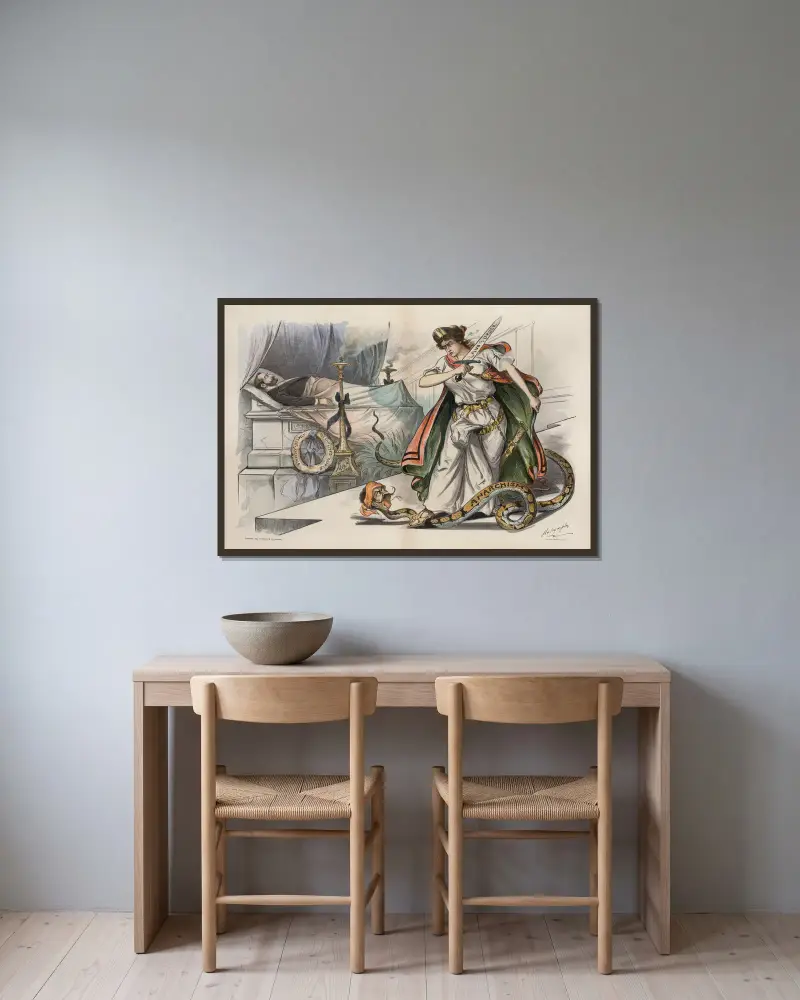 Aroused! von Louis Dalrymple gerahmt an einer Wand