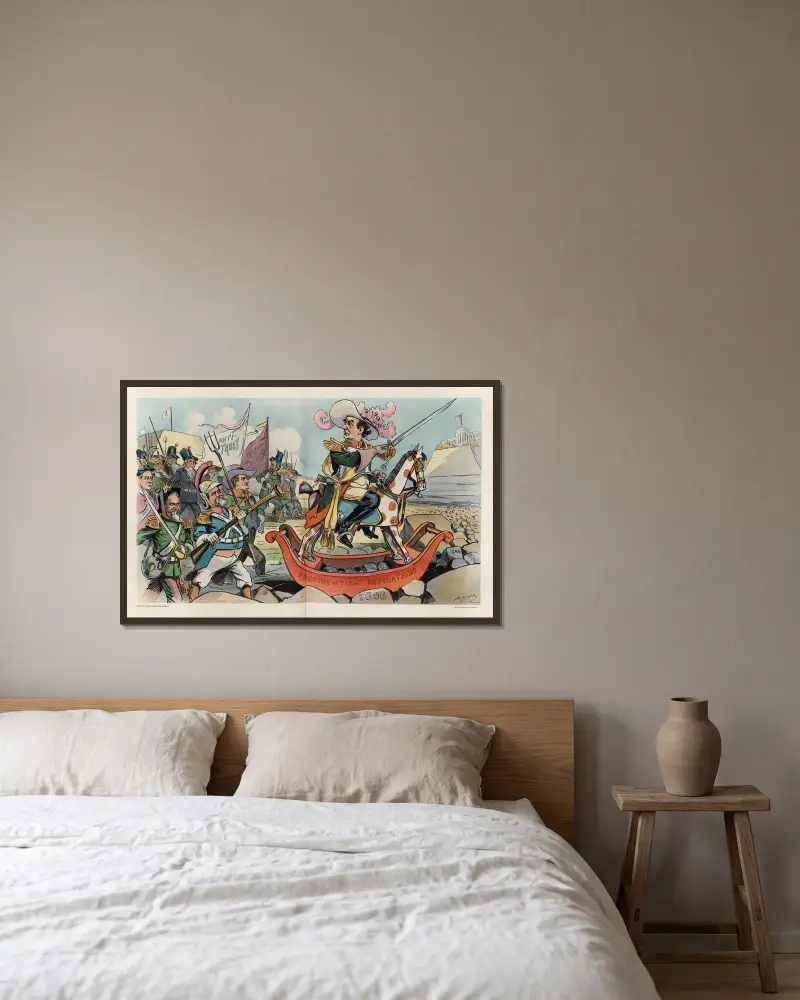 Bryans Fortschritt von Louis Dalrymple gerahmt an einer Wand