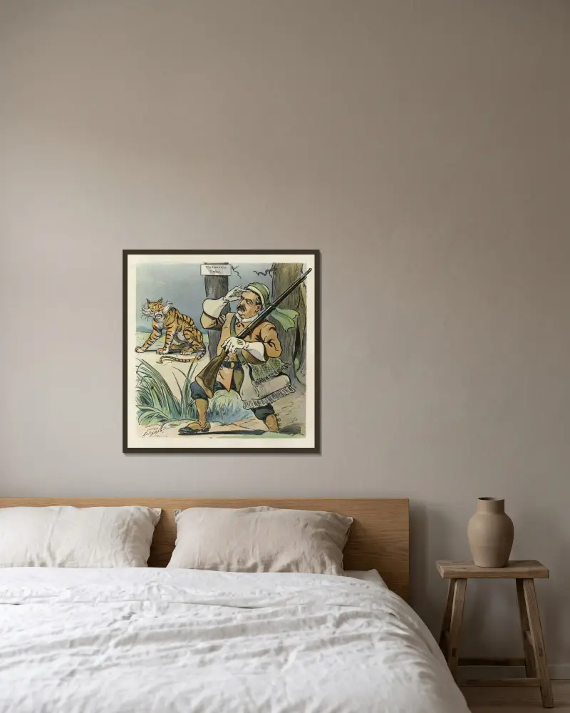Herbstjagd von Louis Dalrymple gerahmt an einer Wand