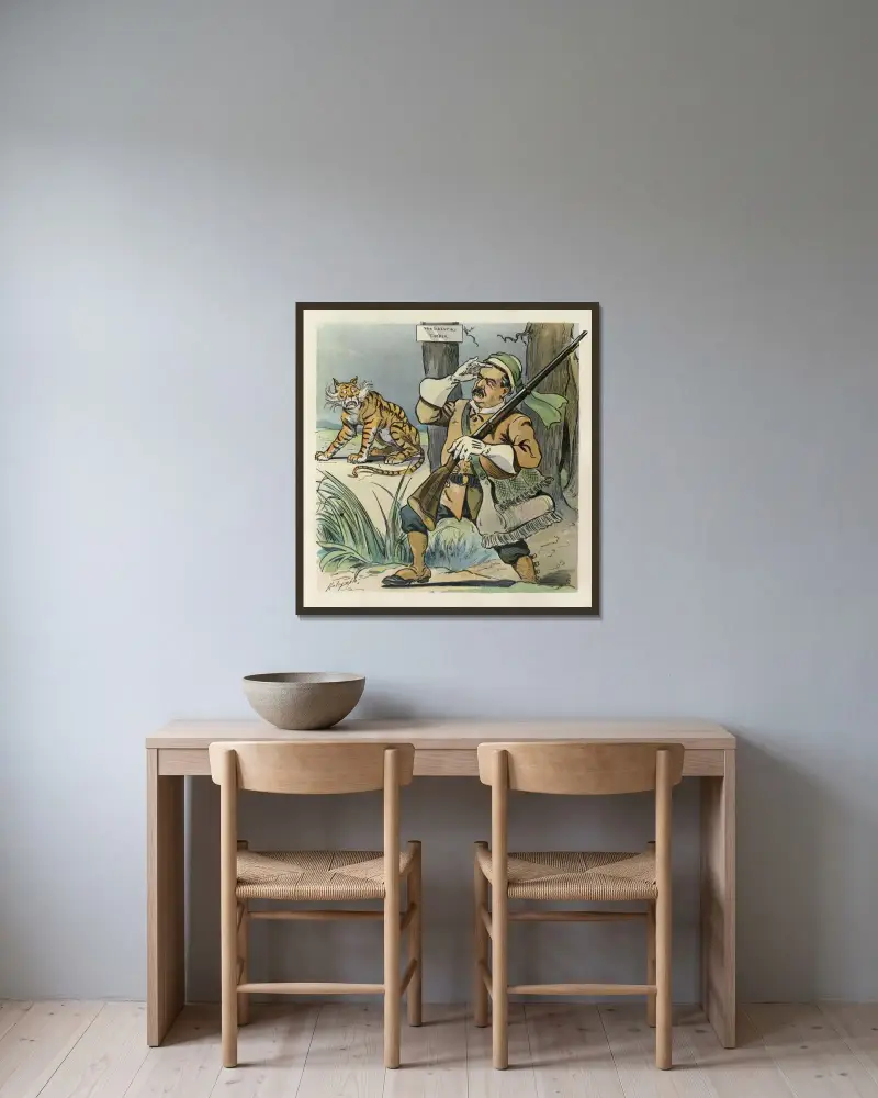 Herbstjagd von Louis Dalrymple gerahmt an einer Wand