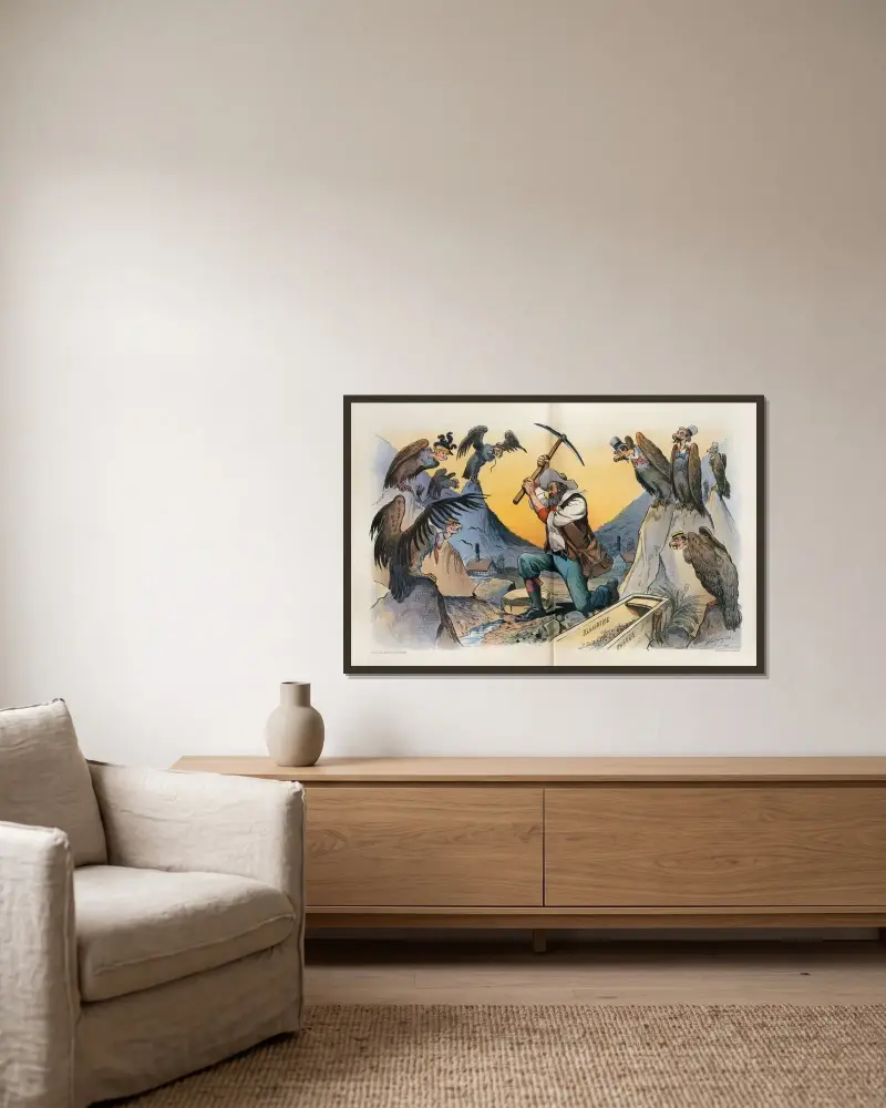 Seine stillen Partner von Louis Dalrymple gerahmt an einer Wand