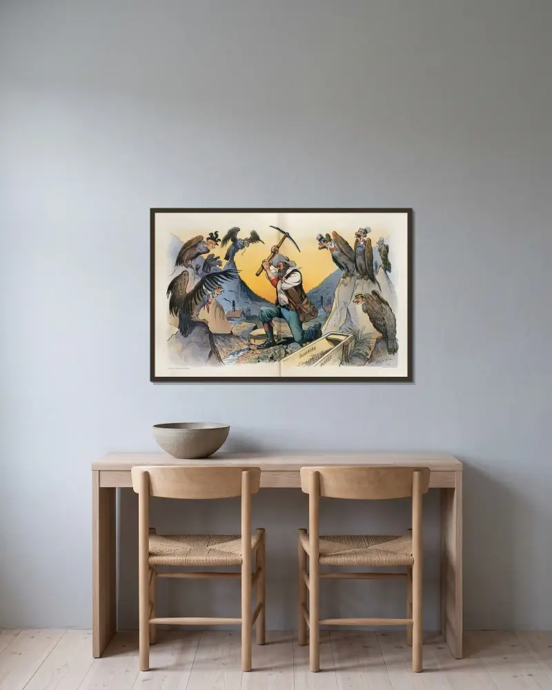 Seine stillen Partner von Louis Dalrymple gerahmt an einer Wand