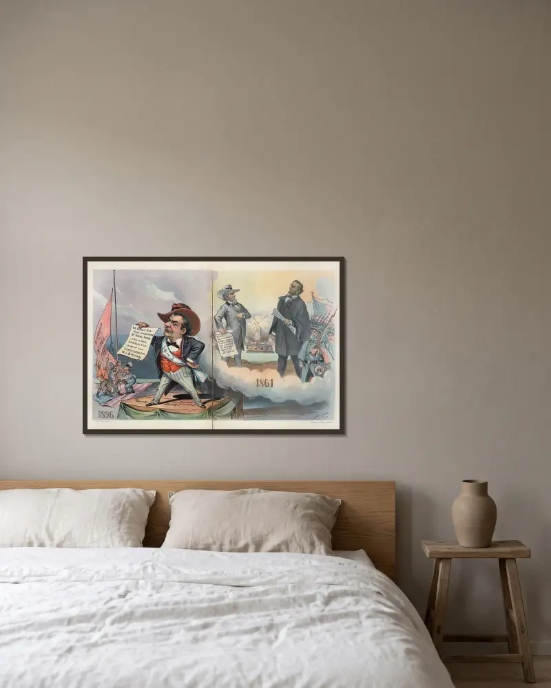 Die Geschichte wiederholt sich von Louis Dalrymple gerahmt an einer Wand