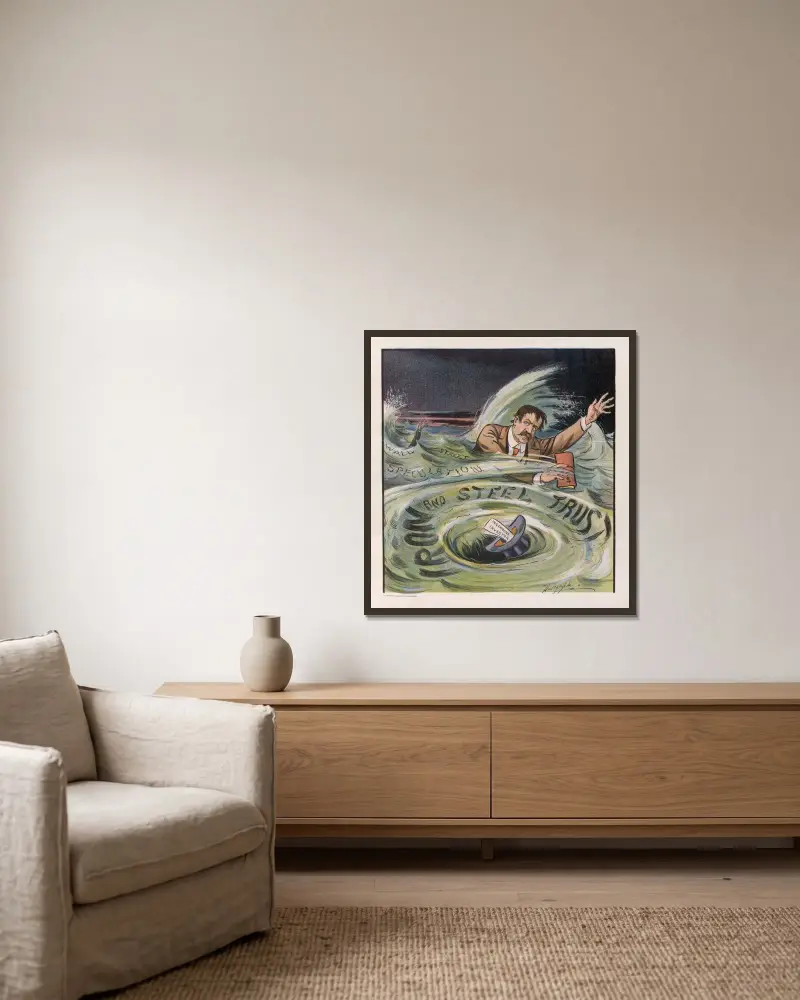 Investoren, aufgepasst! von Louis Dalrymple gerahmt an einer Wand