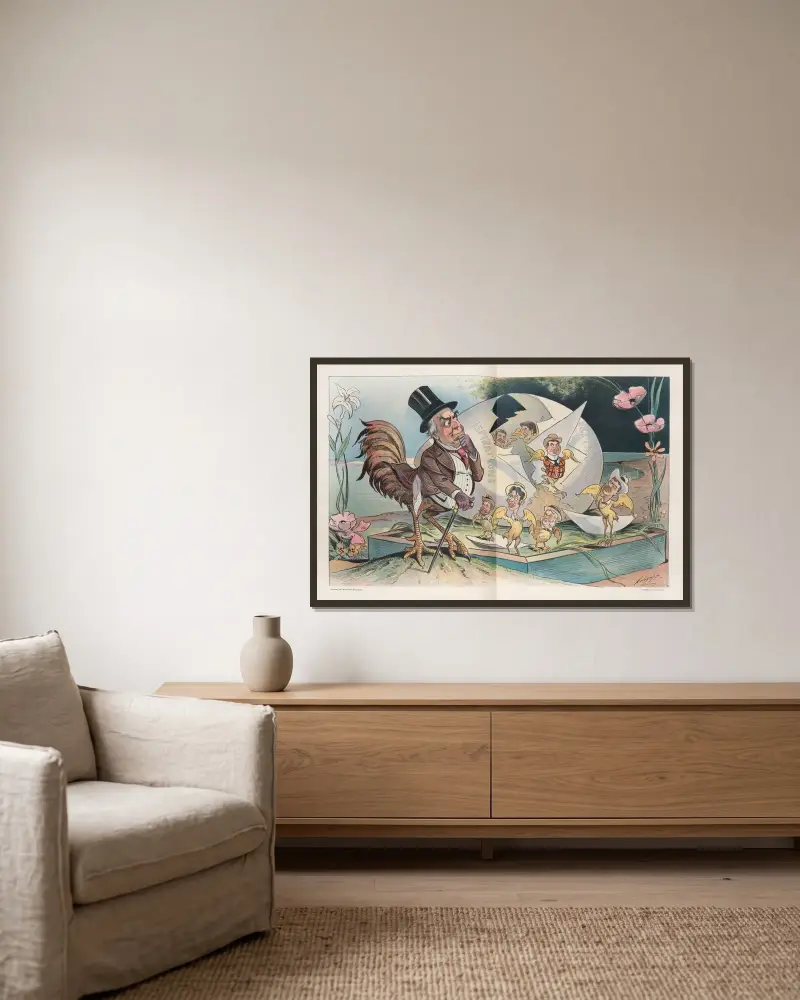 McKinleys Osterei von Louis Dalrymple gerahmt an einer Wand