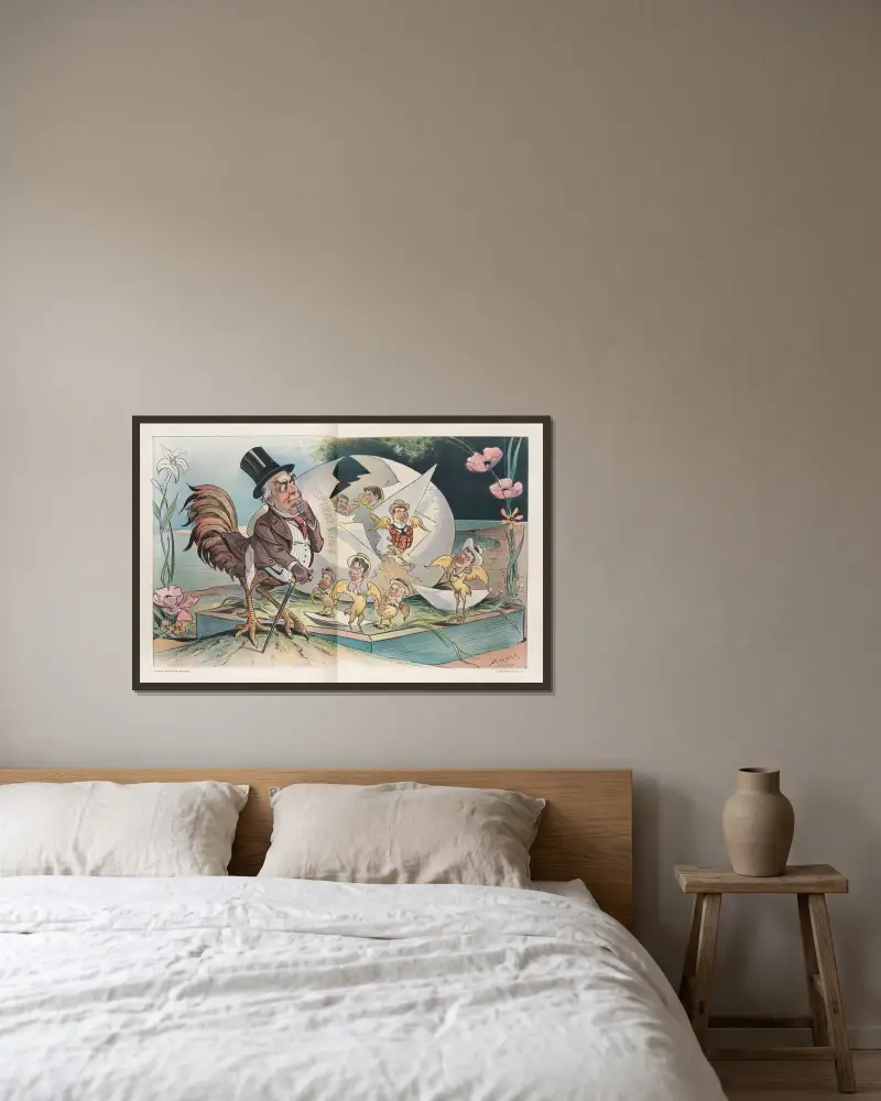 McKinleys Osterei von Louis Dalrymple gerahmt an einer Wand