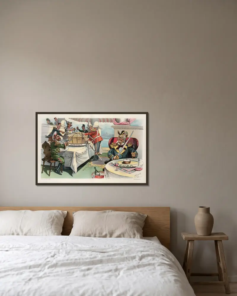 Keine Chance zu kritisieren von Louis Dalrymple gerahmt an einer Wand