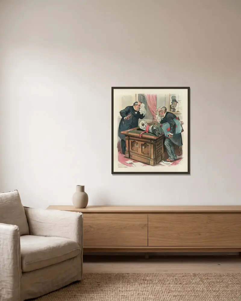 Armes Ding! – sie haben ihm das Leben genommen! von Louis Dalrymple gerahmt an einer Wand