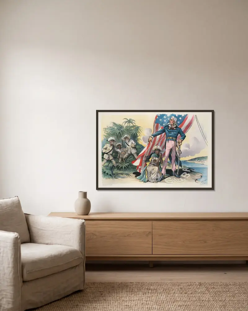 Rettet mich vor meinen Freunden! von Louis Dalrymple gerahmt an einer Wand