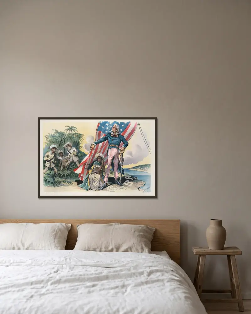 Rettet mich vor meinen Freunden! von Louis Dalrymple gerahmt an einer Wand