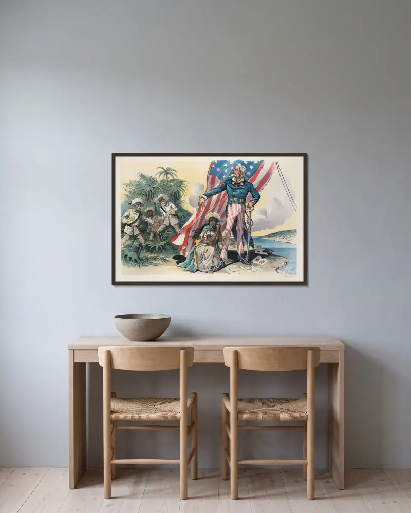 Rettet mich vor meinen Freunden! von Louis Dalrymple gerahmt an einer Wand