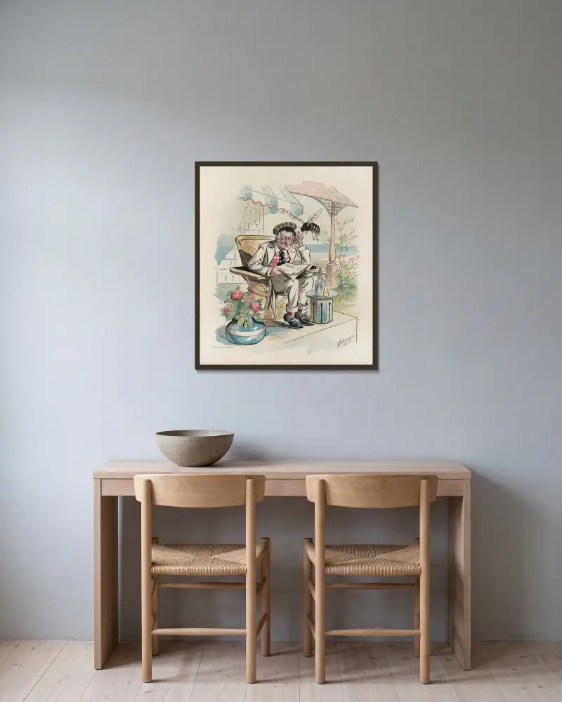 Frühlingsmusik von Louis Dalrymple gerahmt an einer Wand