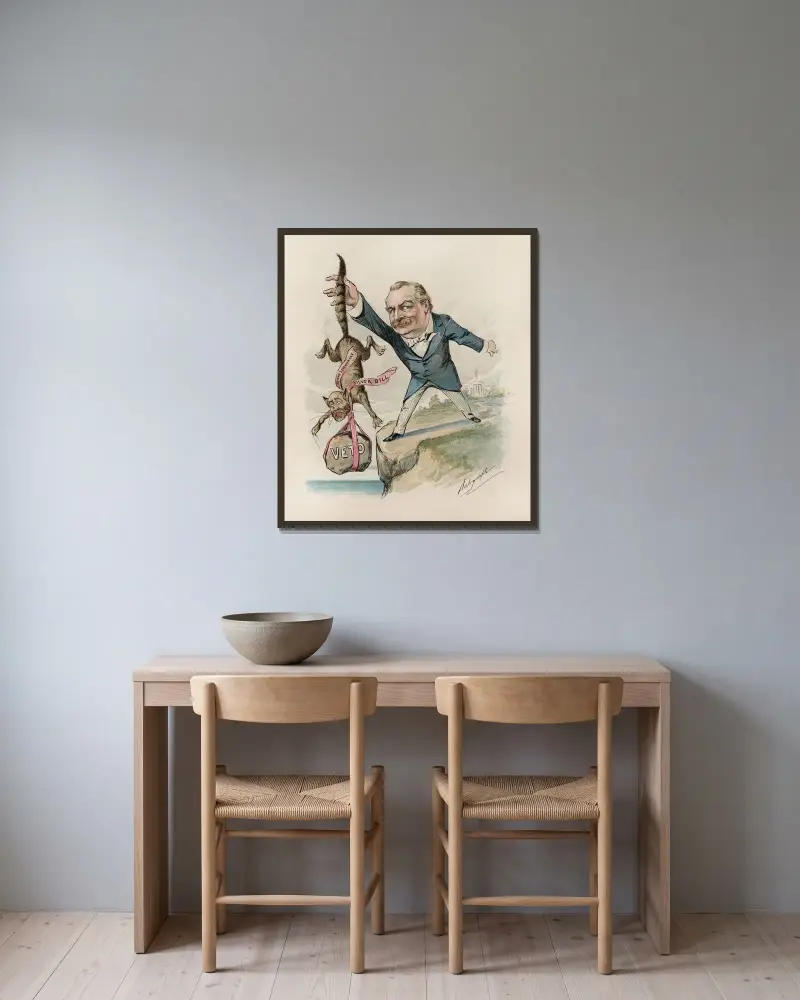 Das ist entschieden! von Louis Dalrymple gerahmt an einer Wand