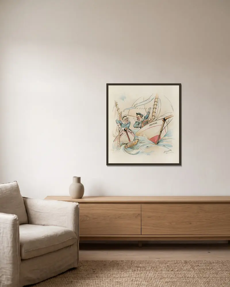Das größte Rennen der Segelsaison von Louis Dalrymple gerahmt an einer Wand
