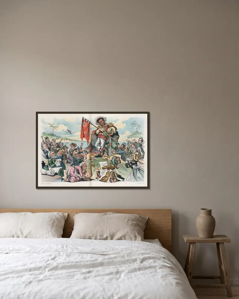 Das Idol der Tanten von Louis Dalrymple gerahmt an einer Wand