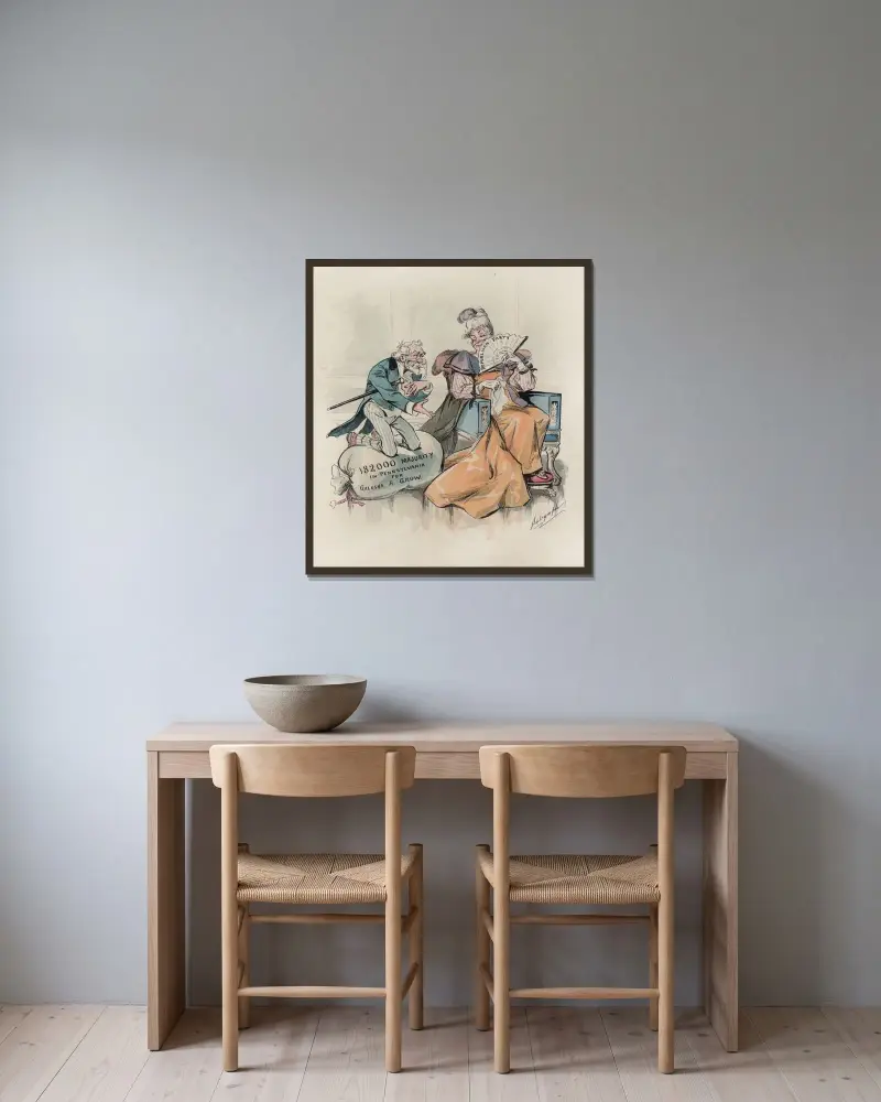Der neueste Freier von Louis Dalrymple gerahmt an einer Wand