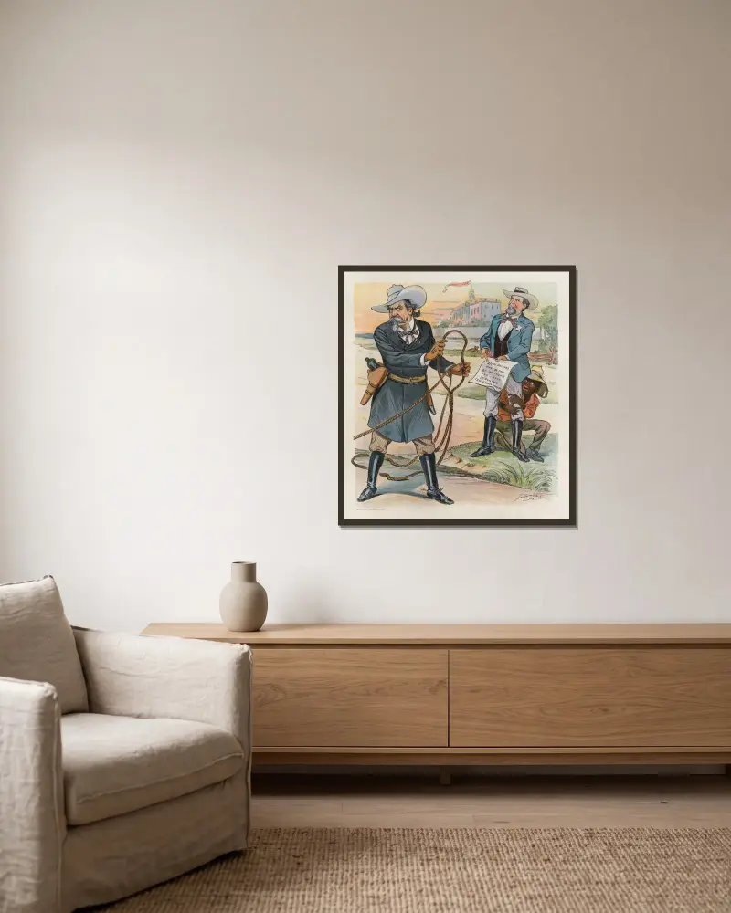 Das Lynchproblem von Louis Dalrymple gerahmt an einer Wand