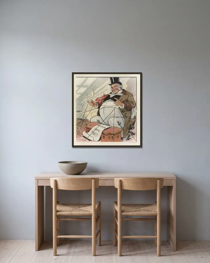 Der alte Feind des Kanals auf seinen alten Tricks von Louis Dalrymple gerahmt an einer Wand