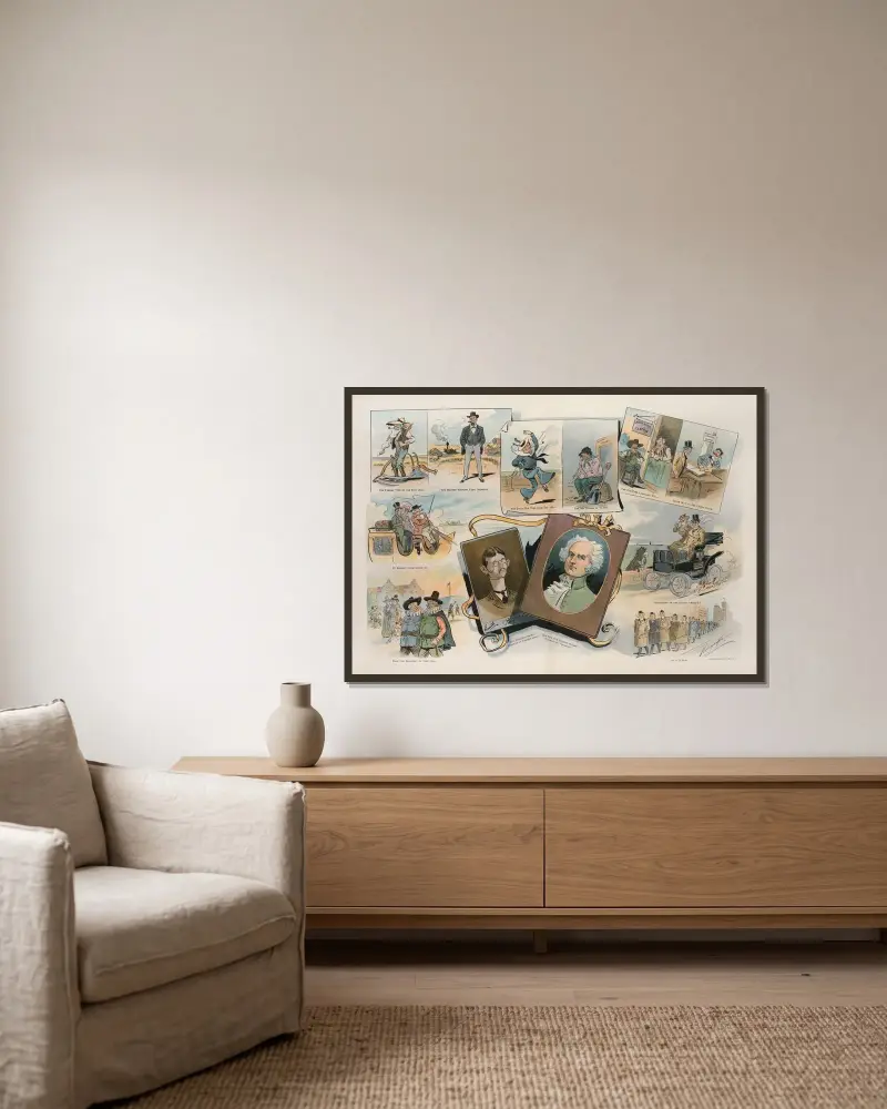 Das Dahinscheiden des Malerischen von Louis Dalrymple gerahmt an einer Wand