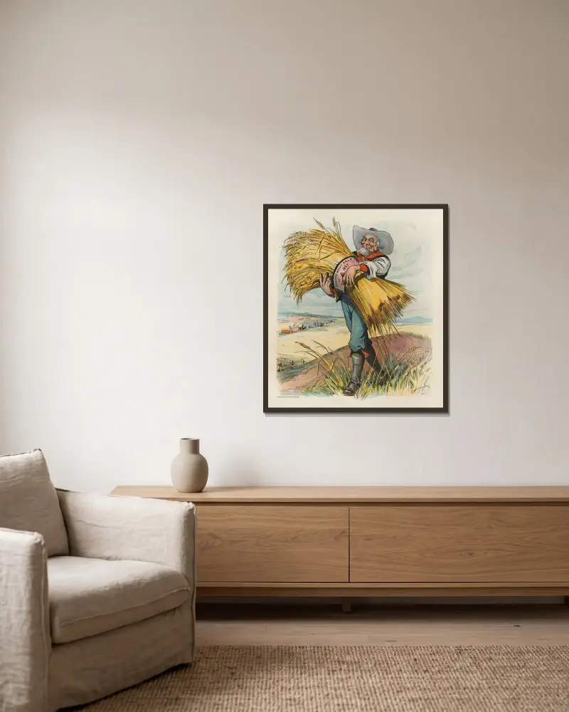 Der wahre Agent des Wohlstands von Louis Dalrymple gerahmt an einer Wand