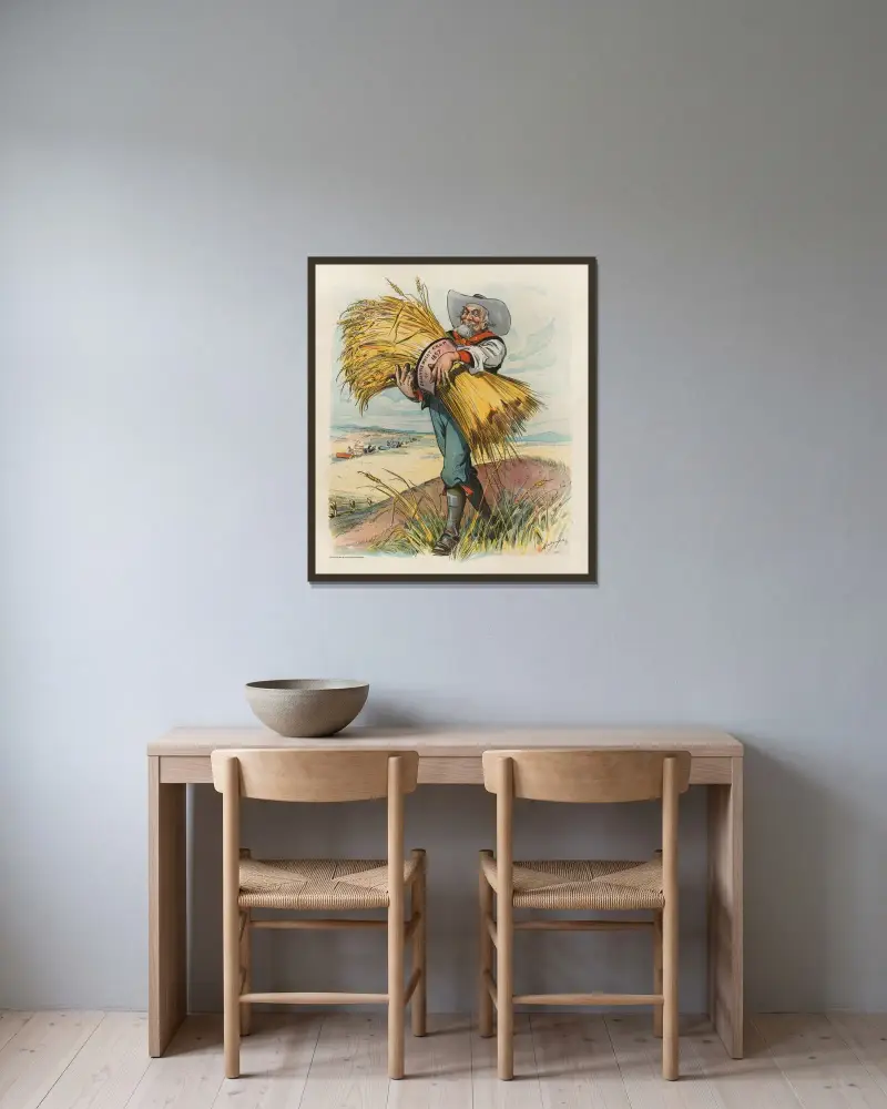 Der wahre Agent des Wohlstands von Louis Dalrymple gerahmt an einer Wand
