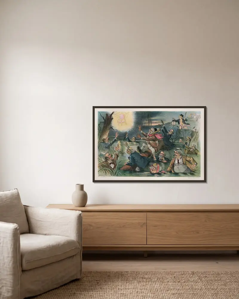 Sie sind weit ab vom Weg von Louis Dalrymple gerahmt an einer Wand